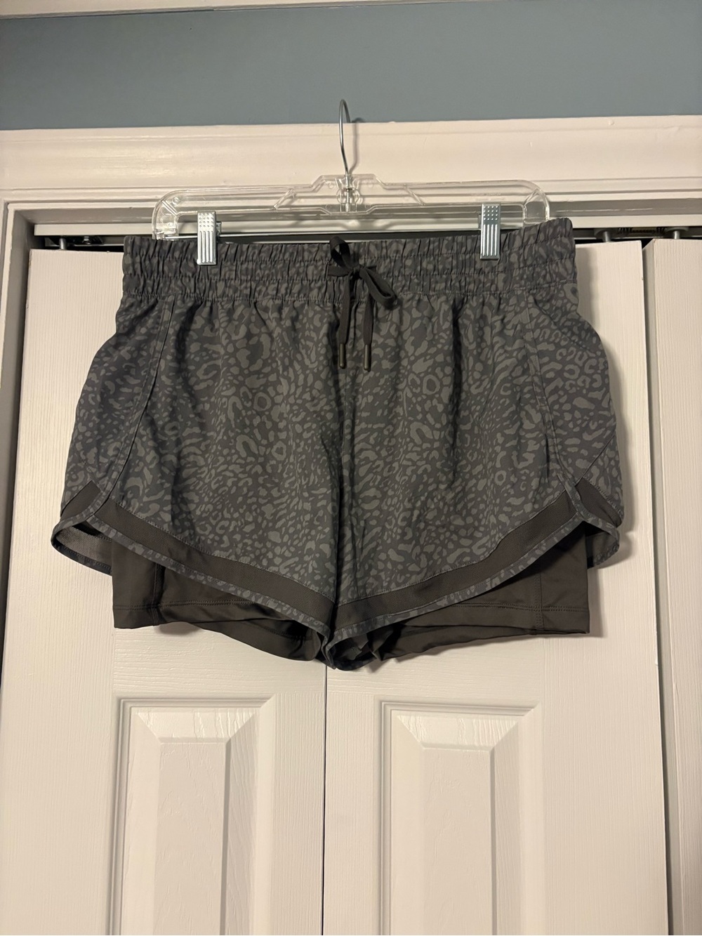 90 Degree By Reflex Gray Layered Athletic Running Shorts